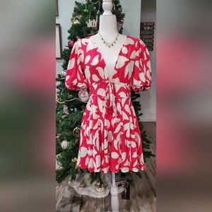 House Of Harlow Linen Blend Mini Dress